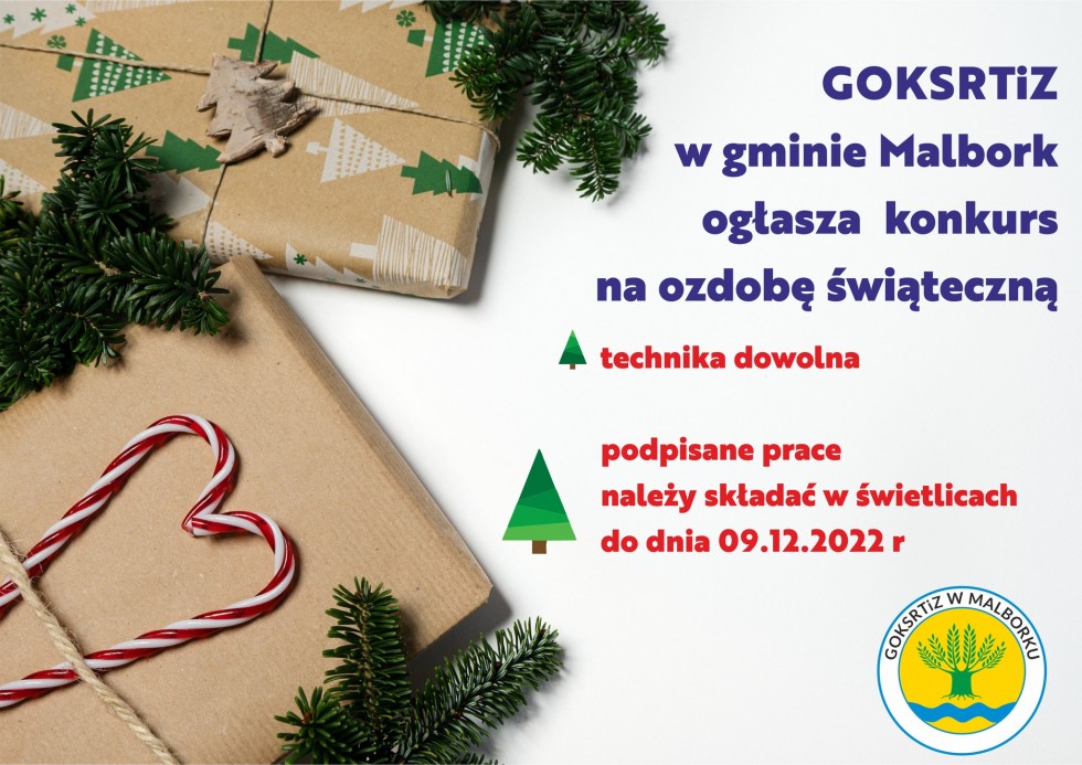 Gmina Malbork. Konkurs na świąteczną ozdobę.