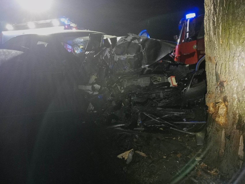 Gmina Stare Pole. Osobówką w drzewo – nastoletni kierowca trafił do szpitala.
