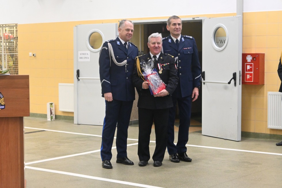 Nowy Dwór Gdański. Pożegnanie Komendanta Powiatowego PSP st. bryg. Janusza Leszczewskiego.