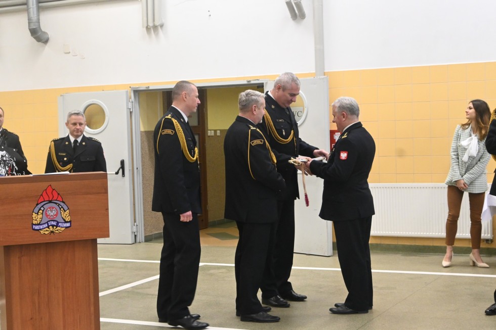 Nowy Dwór Gdański. Pożegnanie Komendanta Powiatowego PSP st. bryg. Janusza Leszczewskiego.