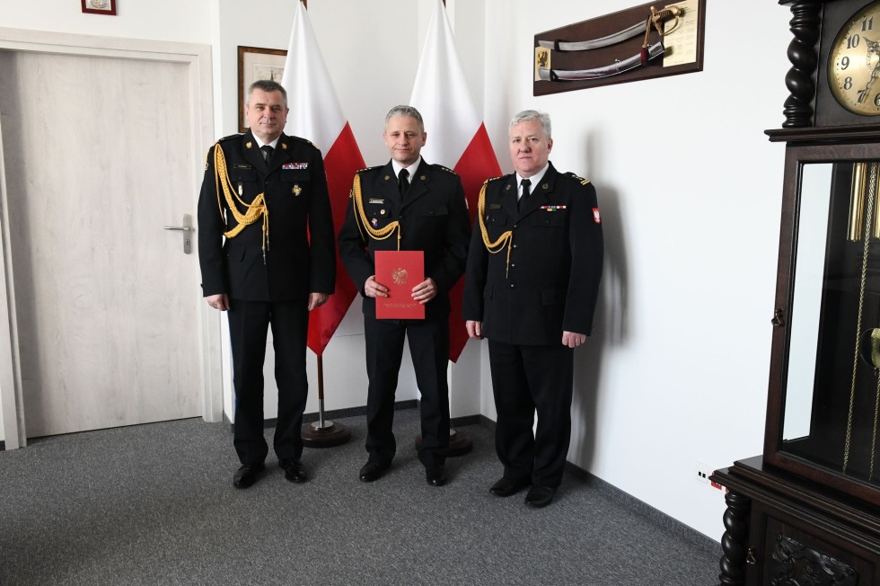 Nowy Dwór Gdański. Powierzenie obowiązków Komendanta Powiatowego PSP st. kpt. Hubertowi Grzesiowskiemu.