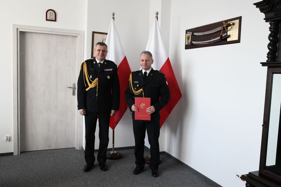 Nowy Dwór Gdański. Powierzenie obowiązków Komendanta Powiatowego PSP st. kpt. Hubertowi Grzesiowskiemu.