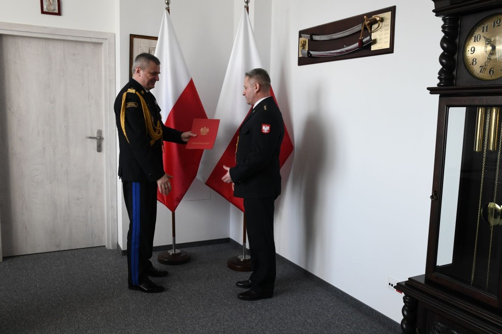 Nowy Dwór Gdański. Powierzenie obowiązków Komendanta Powiatowego PSP st. kpt. Hubertowi Grzesiowskiemu.
