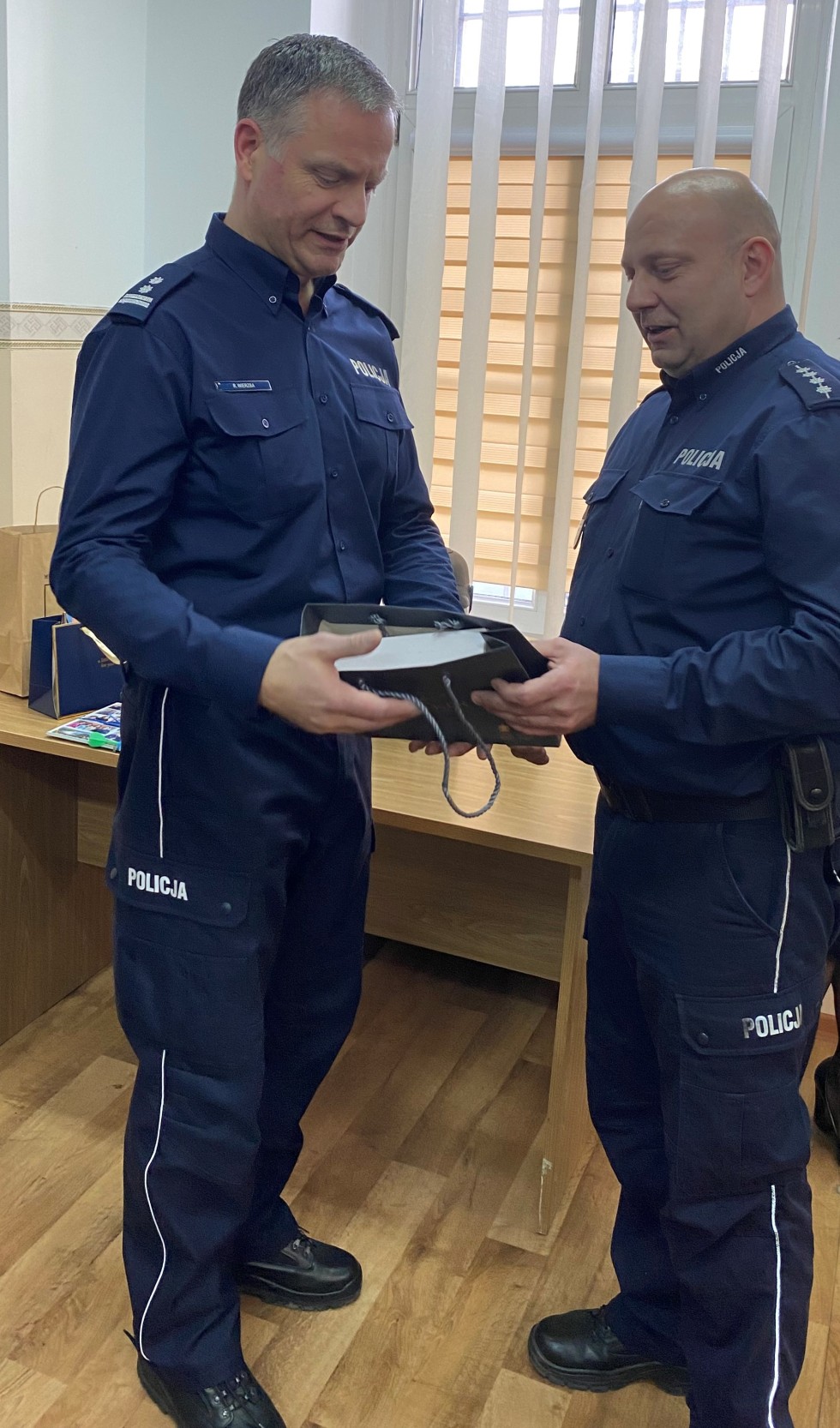 Sztum. Pożegnanie I zastępcy Komendanta Powiatowego Policji mł. insp. Remigiusza Wierzby.