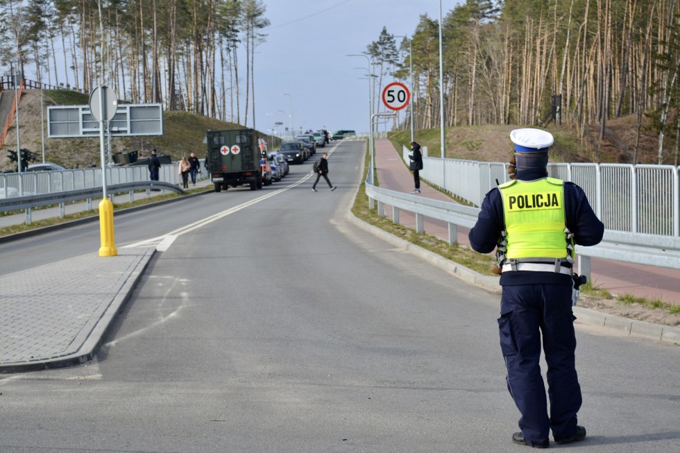 Nowy Dwór Gdański. Policjanci zabezpieczali wizytę Prezydenta RP podczas ćwiczeń ZALEW-23.