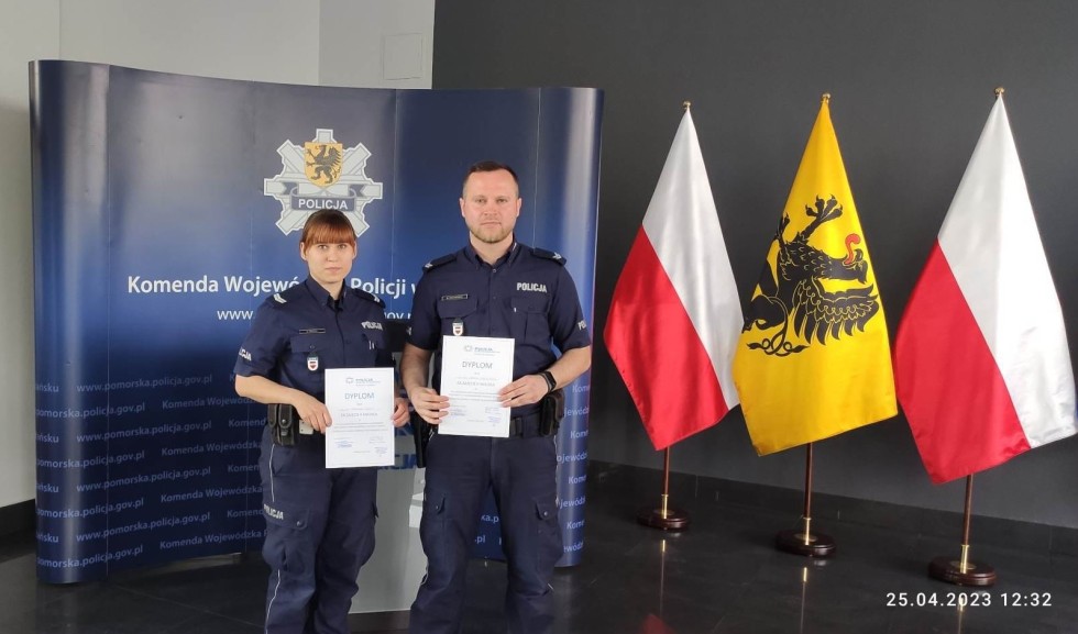 Sztum. Policjanci st. sierż. Dominika Mucha i st. sierż. Marcin Walkiewicz na podium w konkursie na najlepszych ratowników w województwie.