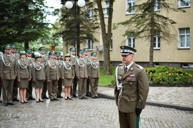 Przywitanie generała w Warmińsko-Mazurskim Oddziale Straży Granicznej.