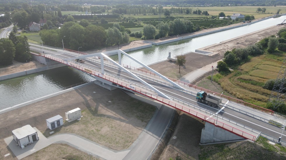 Nowakowo. Nowy most obrotowy przejezdny 05.07.2023. Zobacz nagranie z drona!