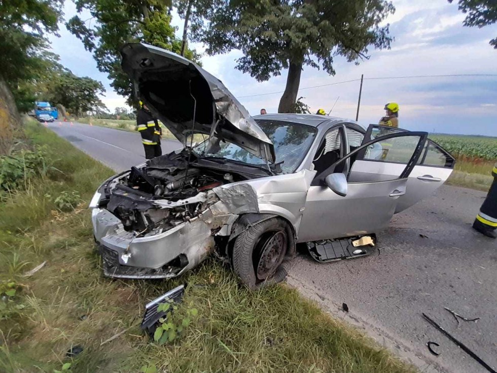 Gmina Stare Pole. Pijany kierowca uderzył w drzewo i uciekł z miejsca zdarzenia.
