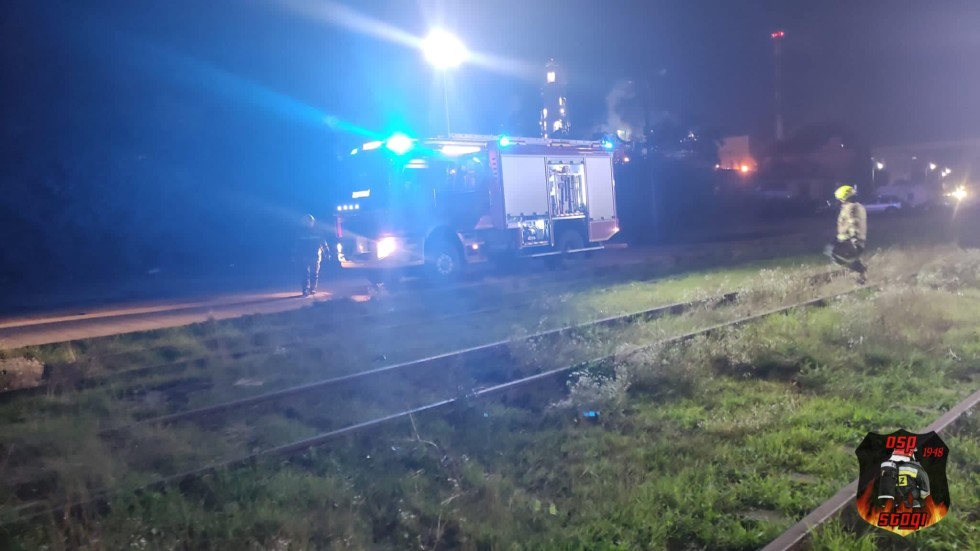 Malbork. Wieczorny pożar wagonu kolejowego.