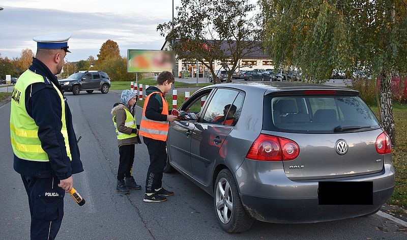 Malbork. Zielone Światło – wspólna akcja policjantów i uczniów.