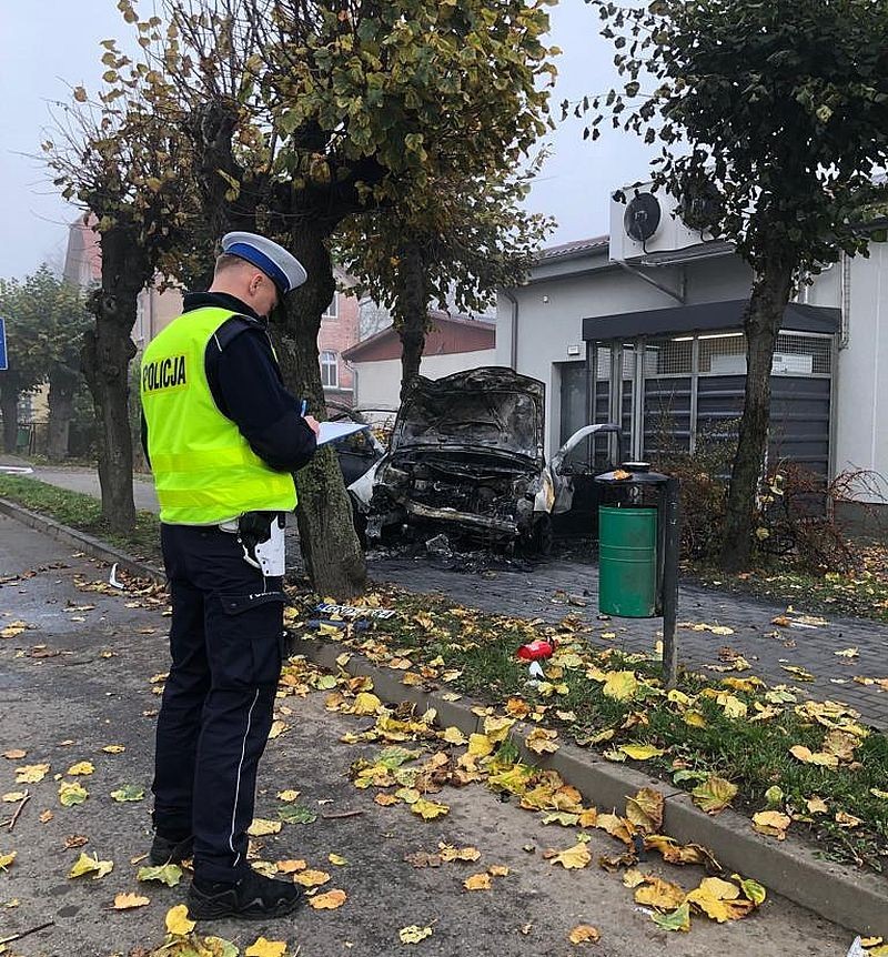 Pożar osobówki w Nowym Stawie i uwięziona sowa – tygodniowy raport malborskich służb mundurowych.