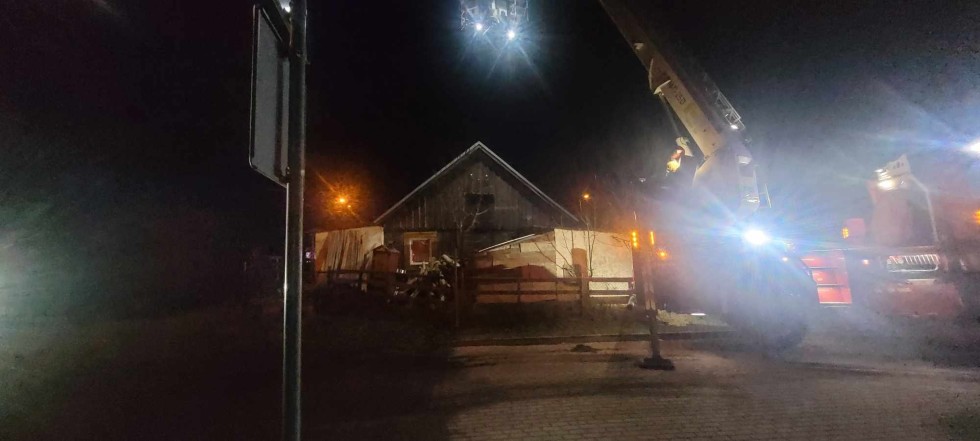 Nowy Dwór Gdański. Pożar sadzy w przewodzie kominowym.