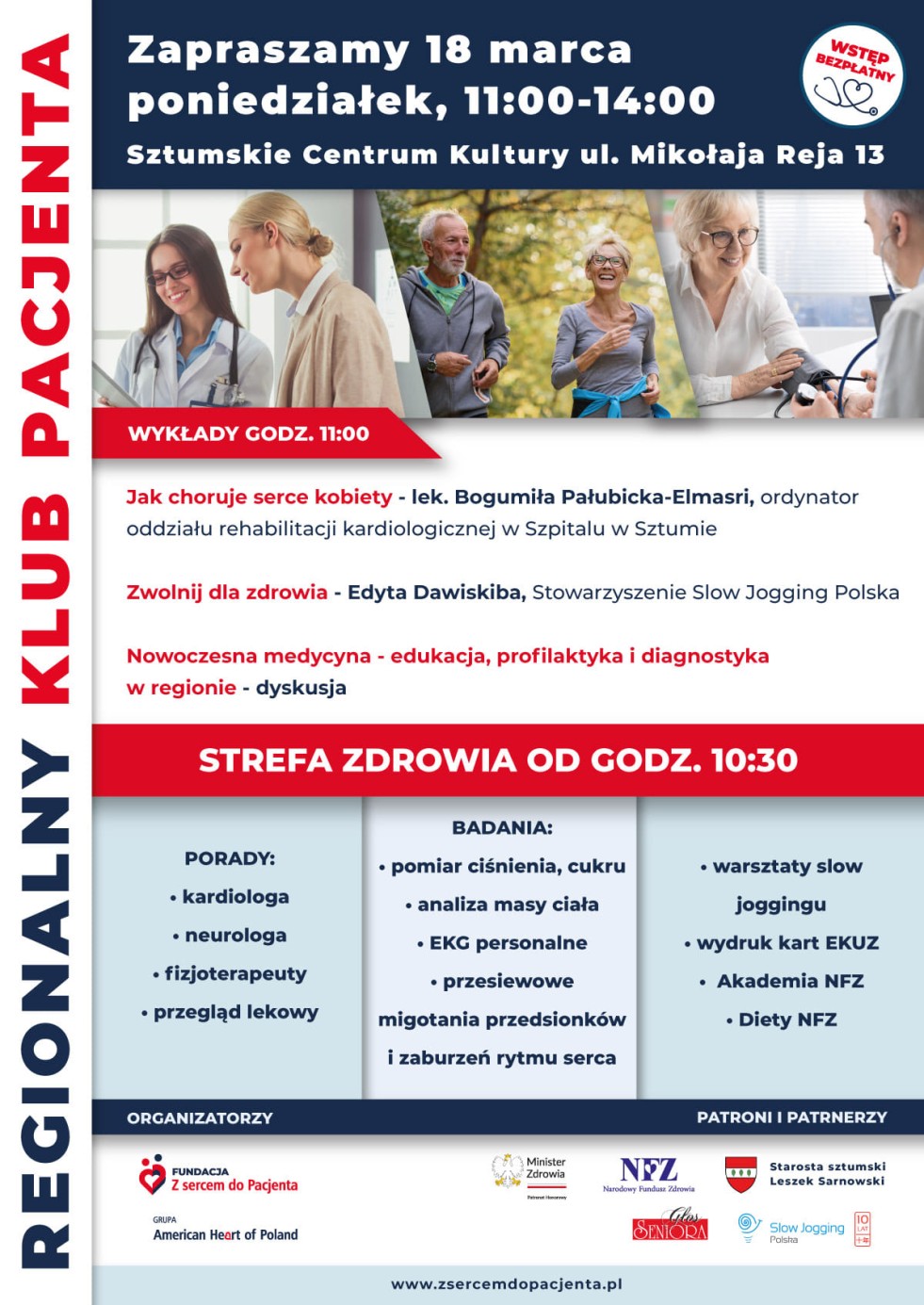 Powiat sztumski. Regionalny Klub Pacjenta – zaproszenie na spotkanie.