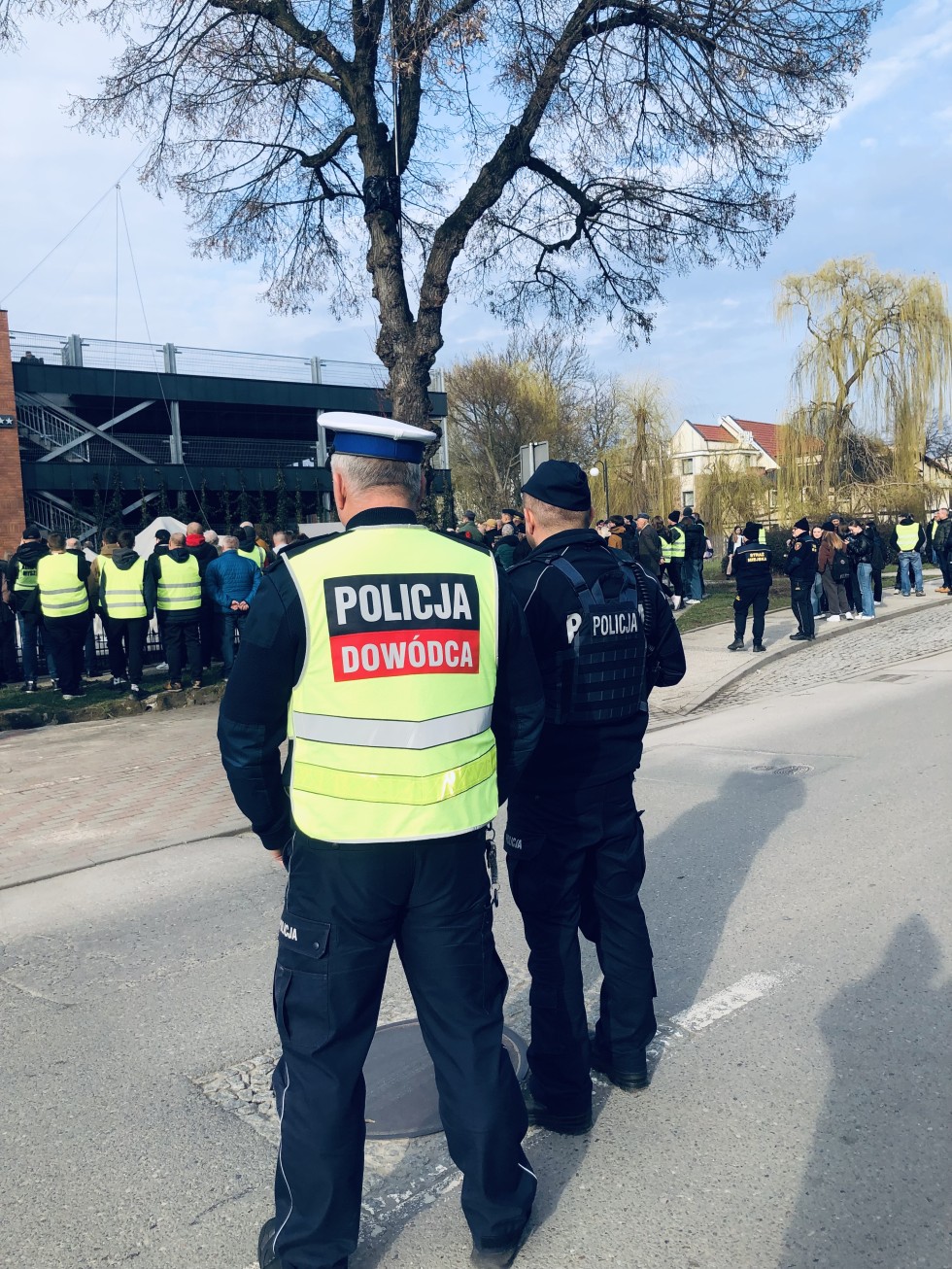 Malbork. Policjanci zabezpieczali protest rolników.