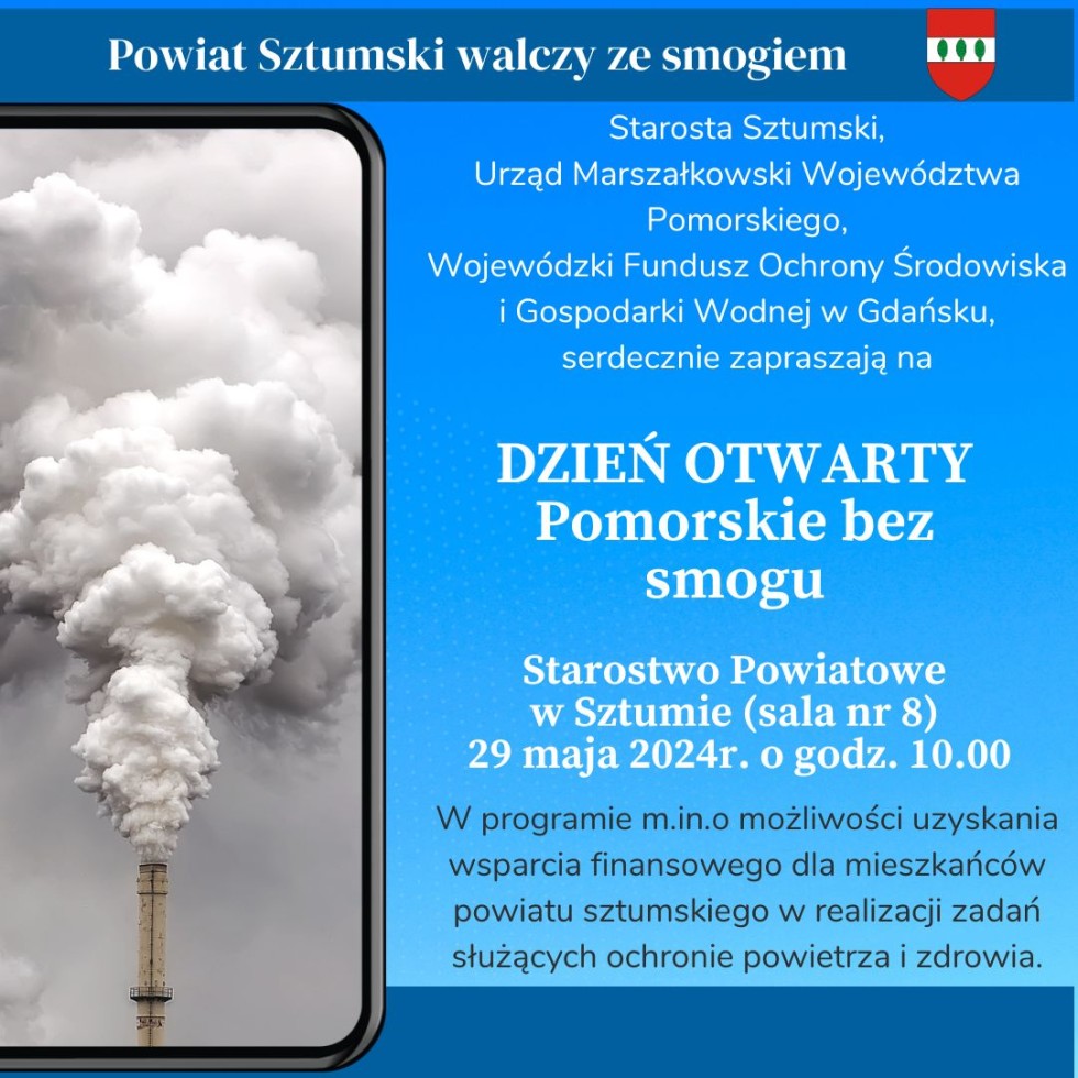 Sztum. Pomorskie bez smogu – zaproszenie na Dzień Otwarty.