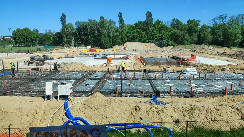 Rewitalizacja kąpieliska miejskiego w Elblągu - postęp prac maj 2024. Wideo