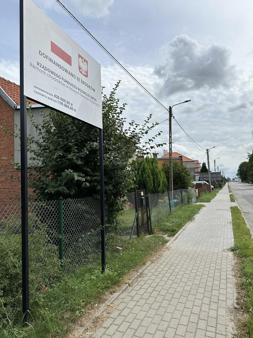 Nowy Dwór Gdański. Koniec remontu chodników.
