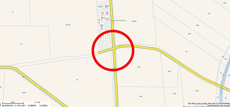Gmina Stare Pole. Wkrótce czasowe zamknięcie skrzyżowania w Kaczynosie - Kolonia.