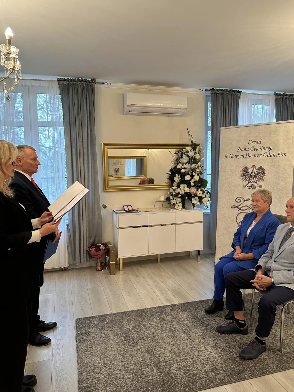 Nowy Dwór Gdański. Złote Gody państwa Grażyny i Jerzego Lipińskich.