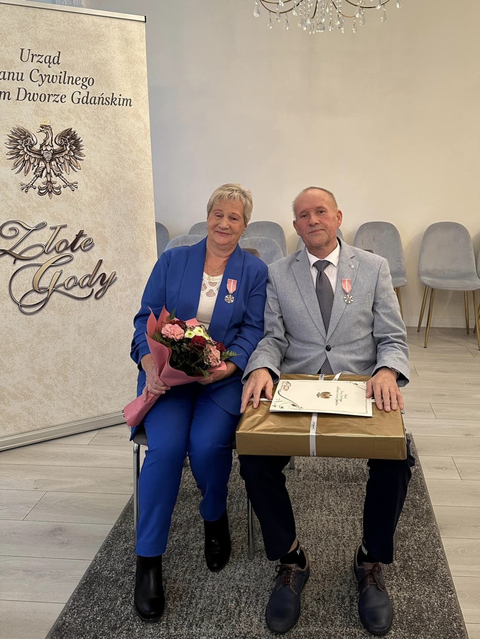 Nowy Dwór Gdański. Złote Gody państwa Grażyny i Jerzego Lipińskich.