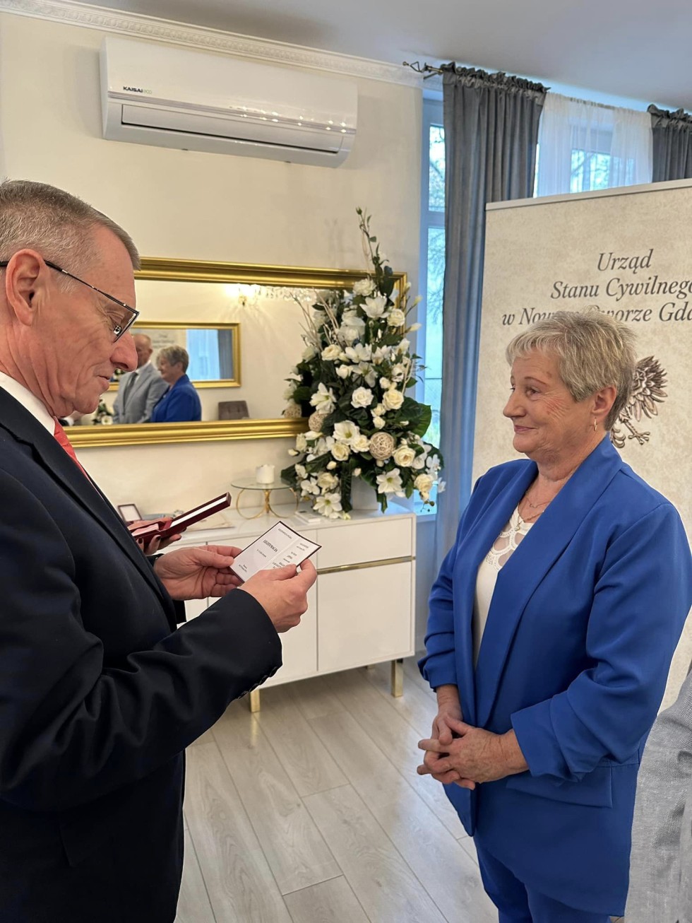 Nowy Dwór Gdański. Złote Gody państwa Grażyny i Jerzego Lipińskich.