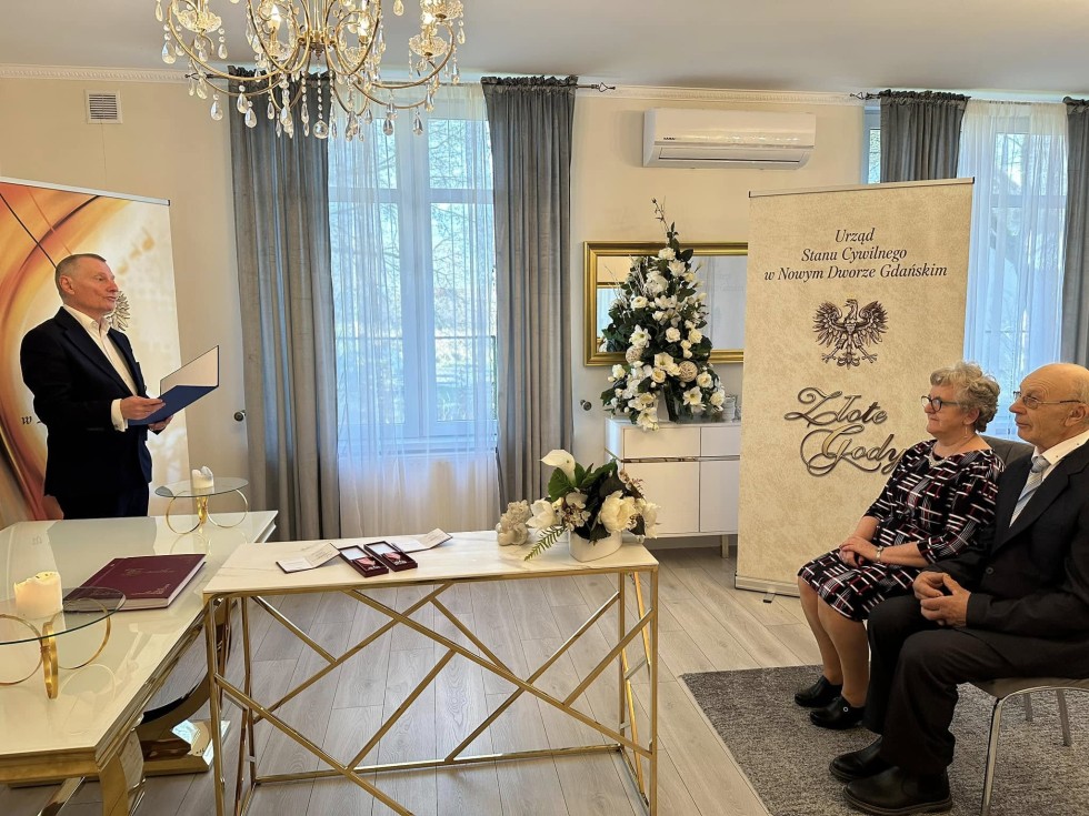Nowy Dwór Gdański. Złote Gody państwa Jadwigi i Jerzego Jarosińskich.