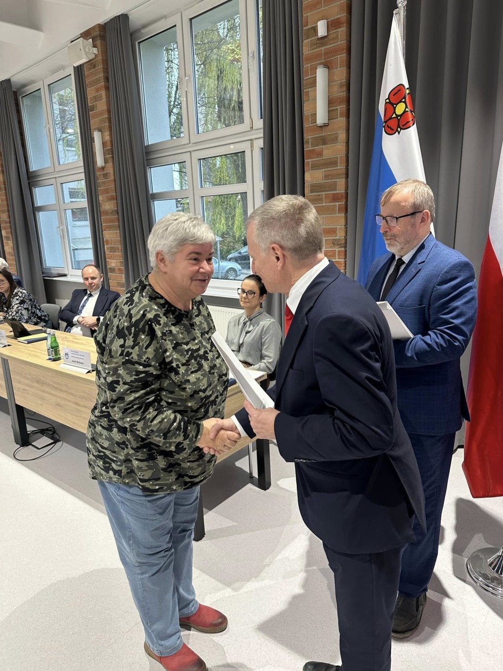Wręczenie zaświadczeń dla nowych sołtysów Gminy Nowy Dwór Gdański.