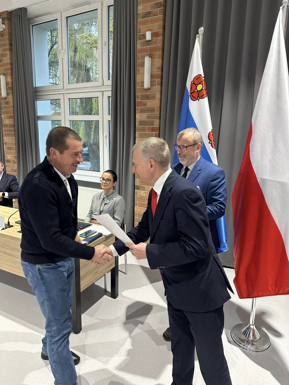 Wręczenie zaświadczeń dla nowych sołtysów Gminy Nowy Dwór Gdański.