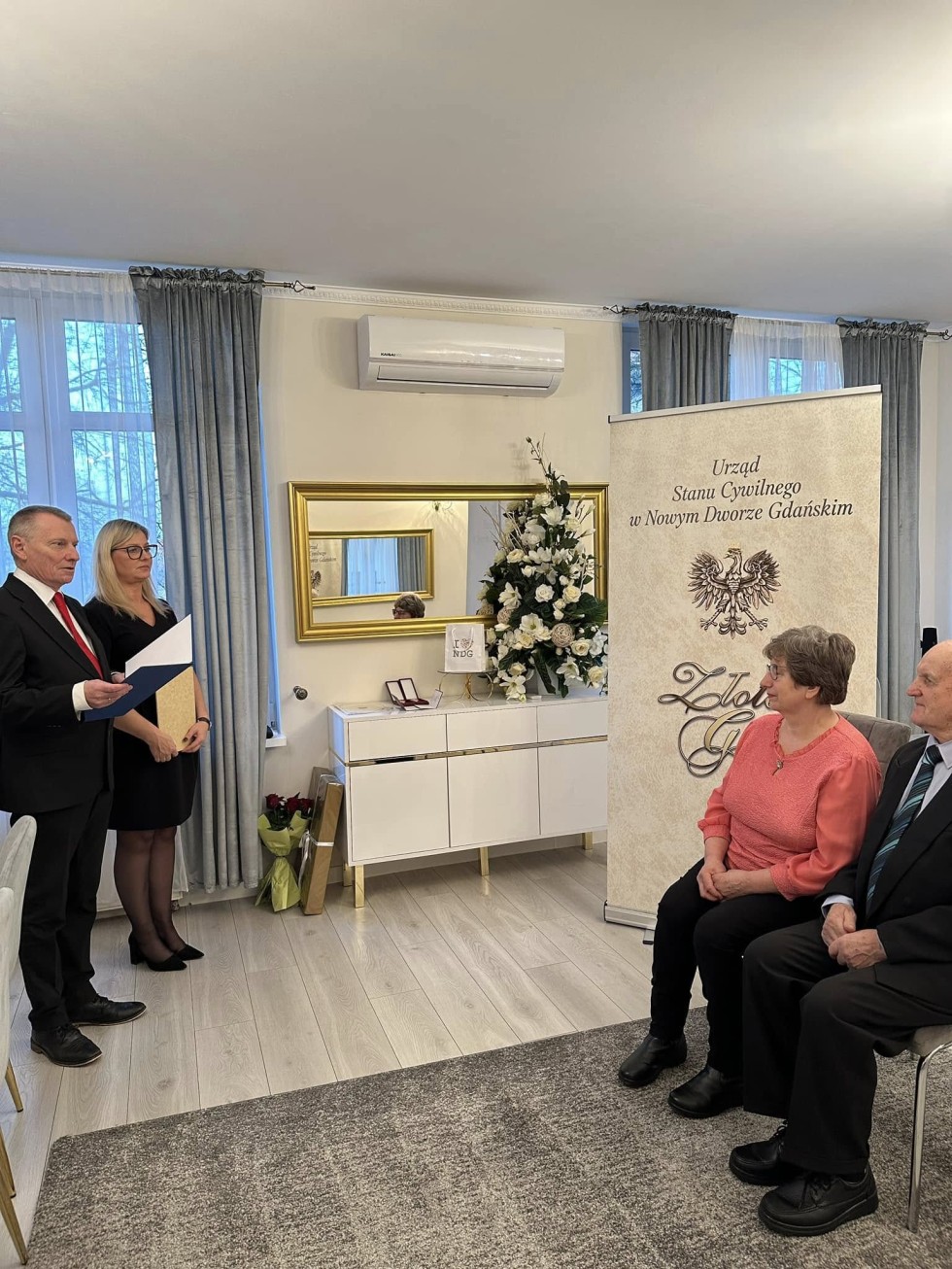 Nowy Dwór Gdański. Złote Gody państwa Stanisławy i Krzysztofa Ptak.