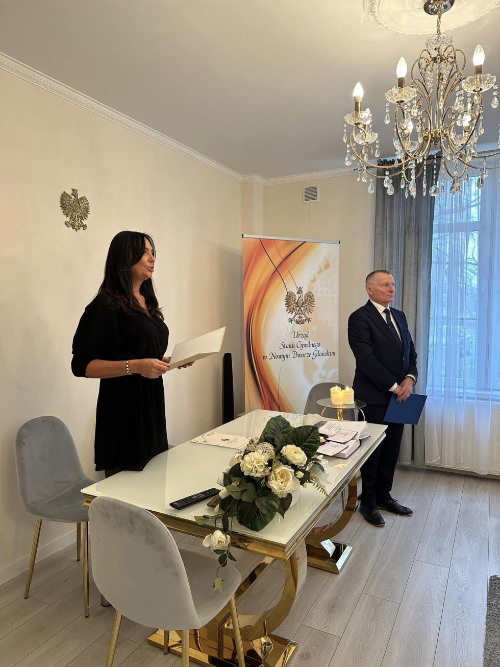 Nowy Dwór Gdański. Jubileusz 50-lecia pożycia małżeńskiego państwa Stanisławy i Henryka Mocarskich.