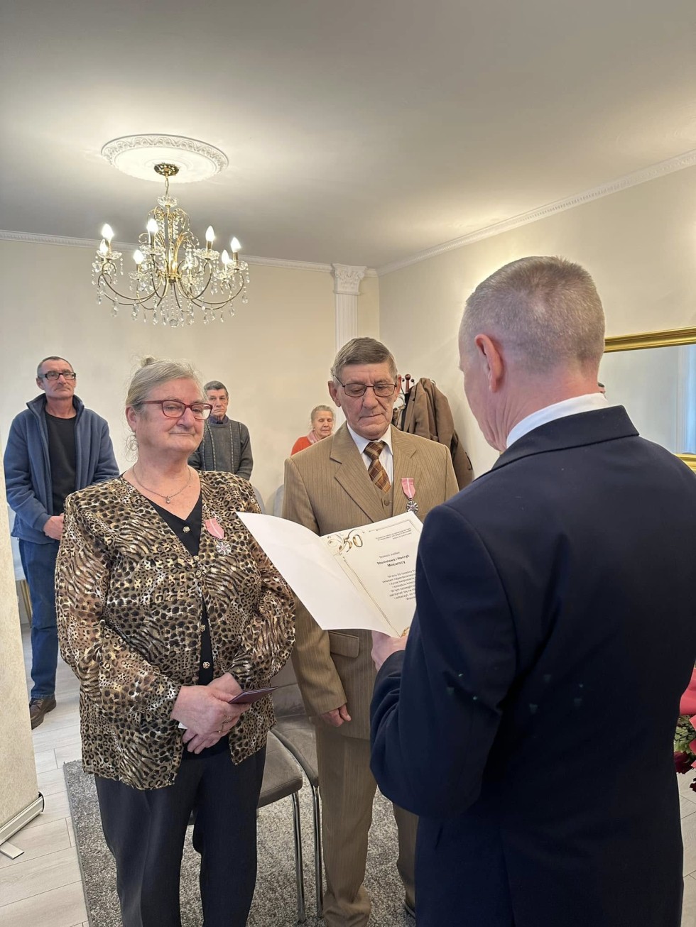 Nowy Dwór Gdański. Jubileusz 50-lecia pożycia małżeńskiego państwa Stanisławy i Henryka Mocarskich.