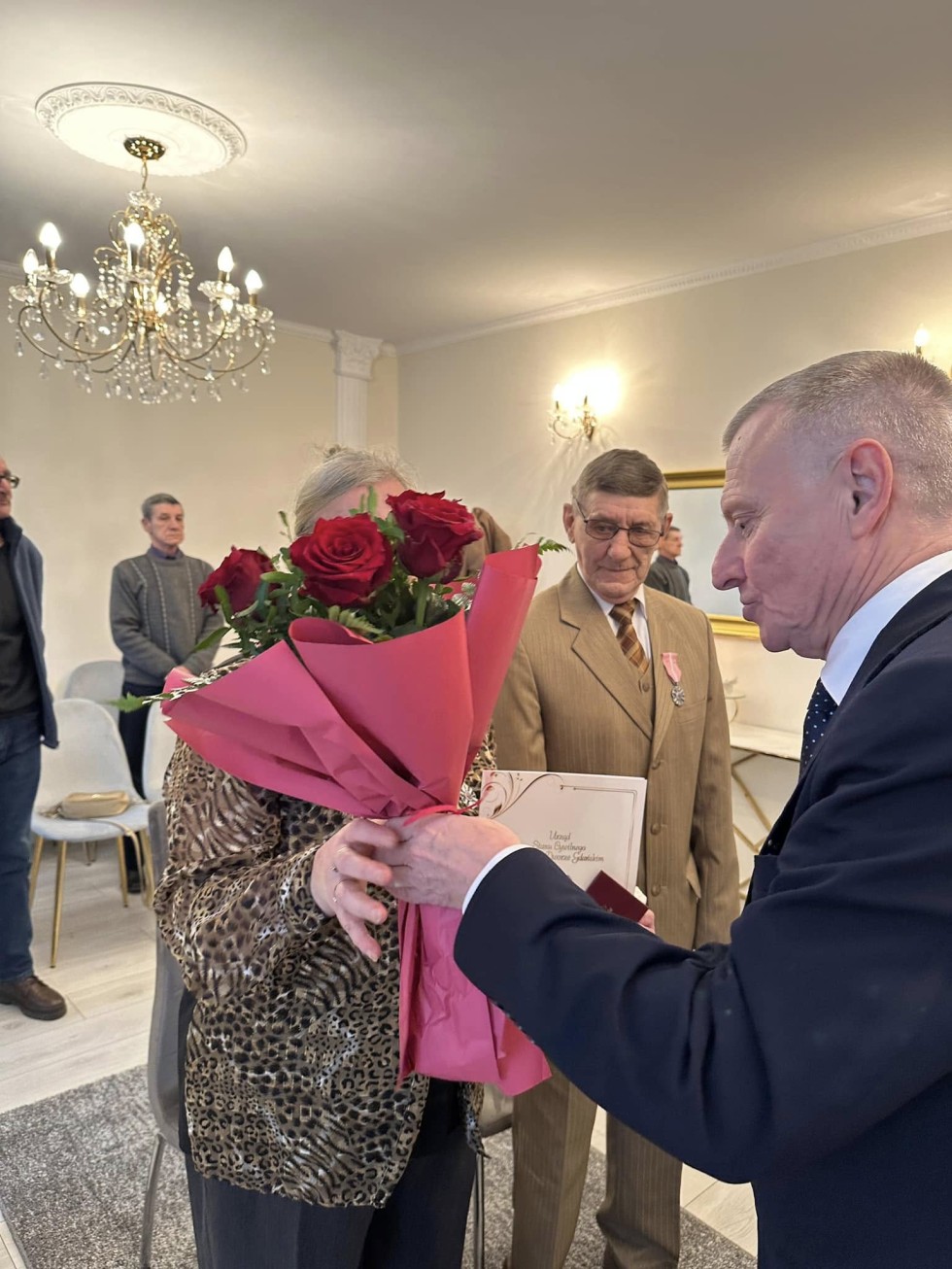 Nowy Dwór Gdański. Jubileusz 50-lecia pożycia małżeńskiego państwa Stanisławy i Henryka Mocarskich.