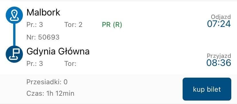 WAŻNE DODATKOWE POŁĄCZENIE Z MALBORKA DO GDYNI