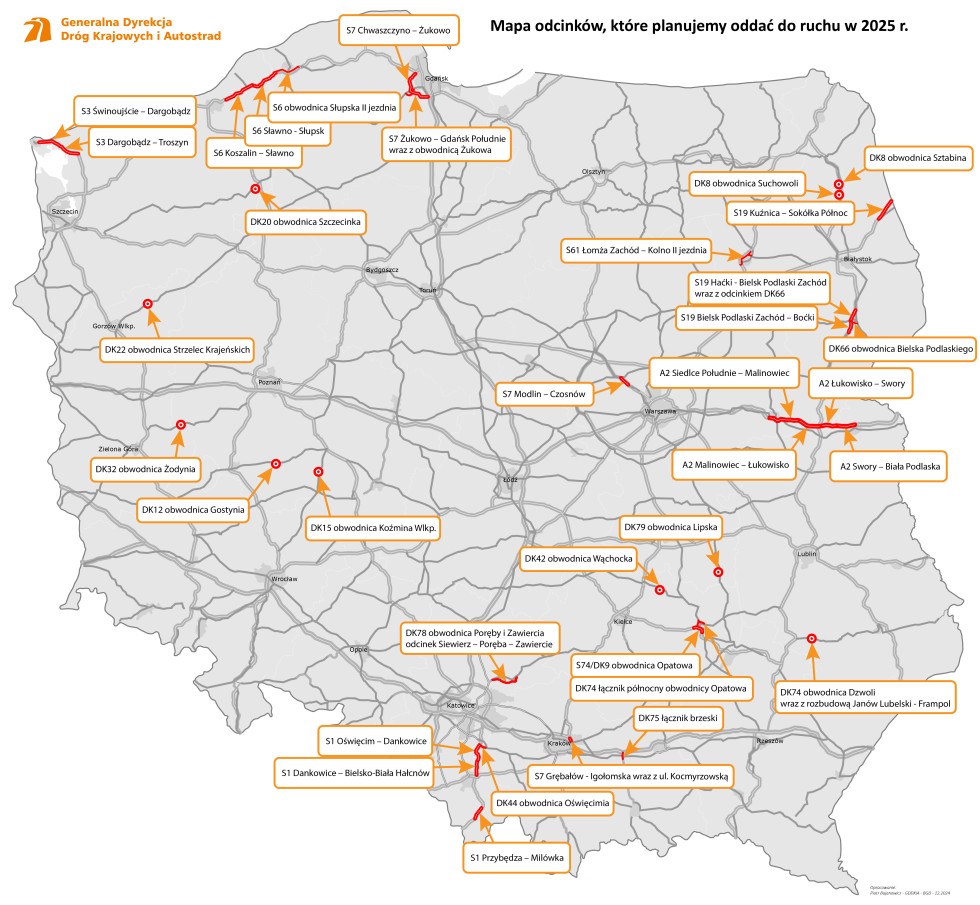 Ponad 400 km – tyle dróg planujemy oddać do ruchu w 2025 roku