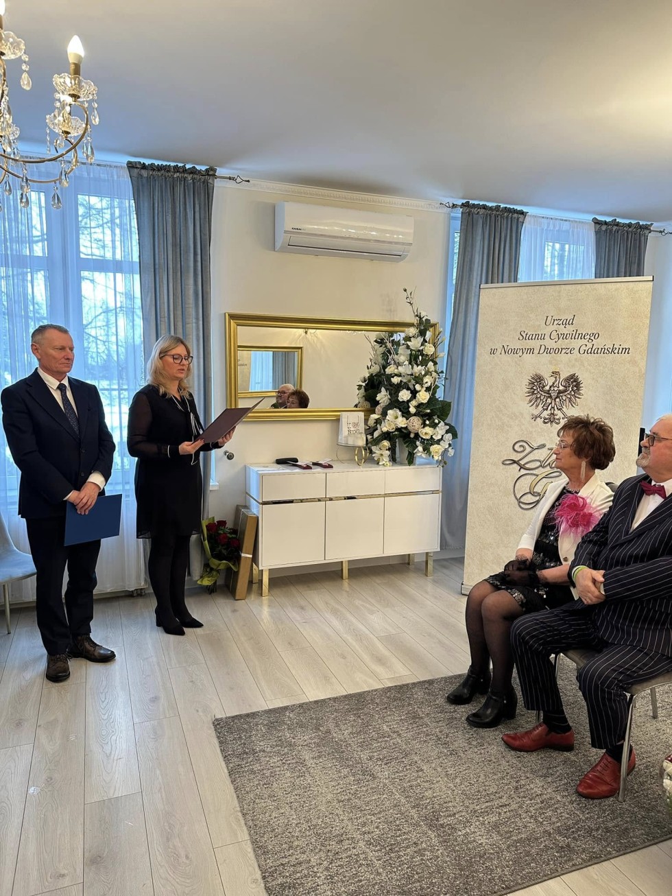 Nowy Dwór Gdański. Złote Gody państwa Barbary i Krzysztofa Głodnickich.