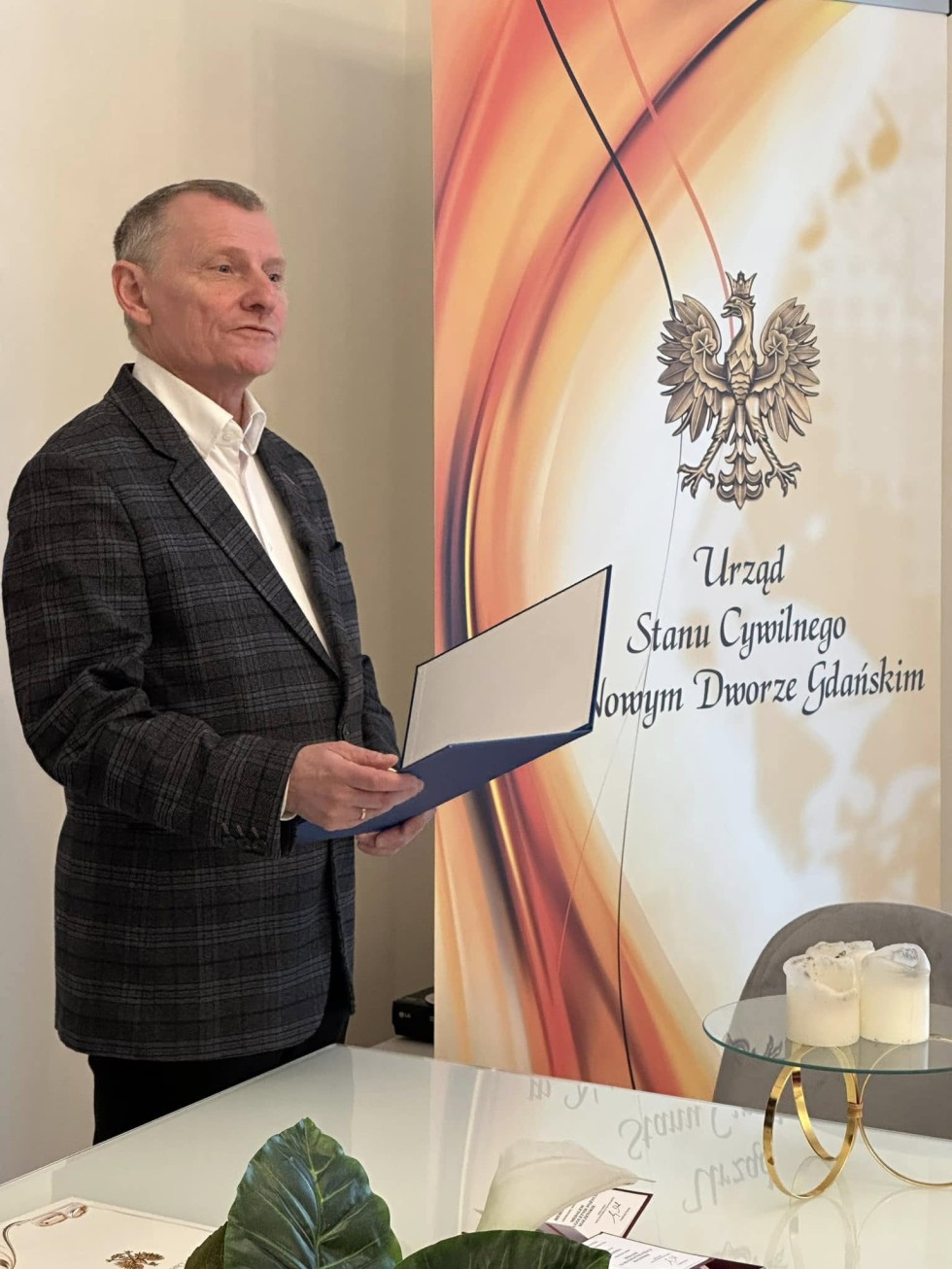 Nowy Dwór Gdański. Jubileusz 50-lecia pożycia małżeńskiego państwa Grażyny i Juliana Bierońskich.