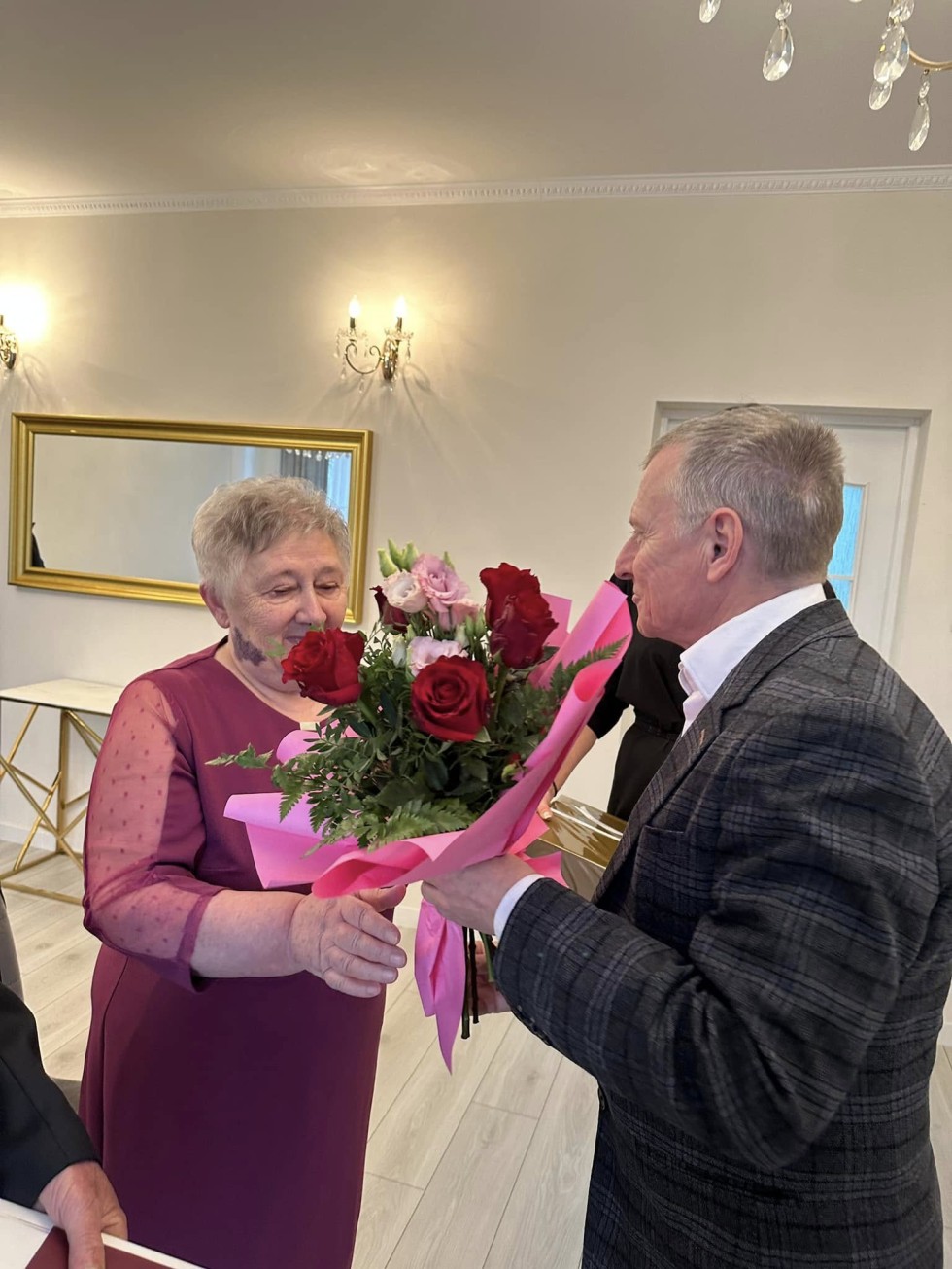 Nowy Dwór Gdański. Jubileusz 50-lecia pożycia małżeńskiego państwa Grażyny i Juliana Bierońskich.