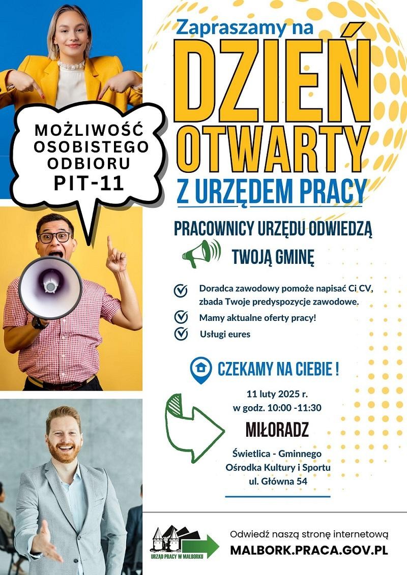 Dni Otwarte z Urzędem Pracy w Malborku w twojej Gminie - sprawdź, kiedy i gdzie.