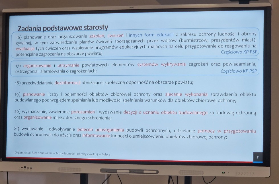 Wyższy Kurs Ochrony Ludności dla Starostów i  Prezydentów miast na prawach powiatu.
