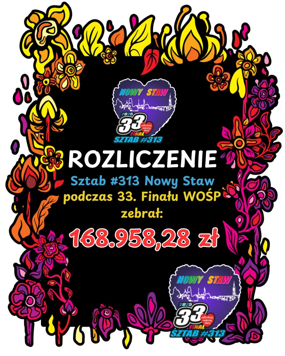 Sztab WOŚP w Nowym Stawie podsumował tegoroczną zbiórkę.