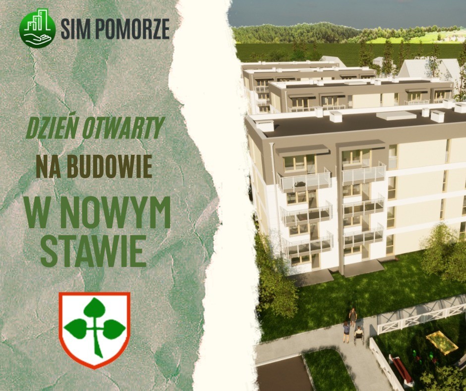 W czwartek Dzień Otwarty na budowie osiedla SIM w Nowym Stawie. Zobacz, jak wygląda budowa z lotu ptaka.