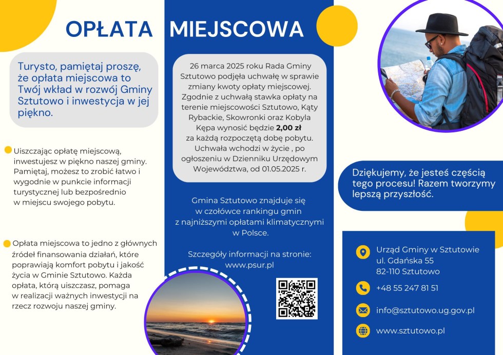 Nowa opłata miejscowa w Gminie Sztutowo - wkład w rozwój turystyki i infrastruktury.