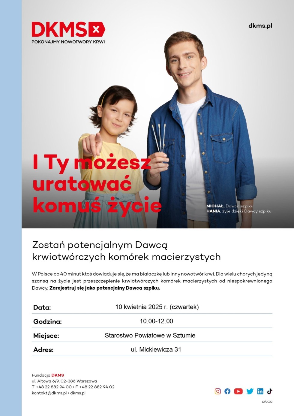 Razem pokonajmy raka krwi – zarejestruj się jako Dawca.