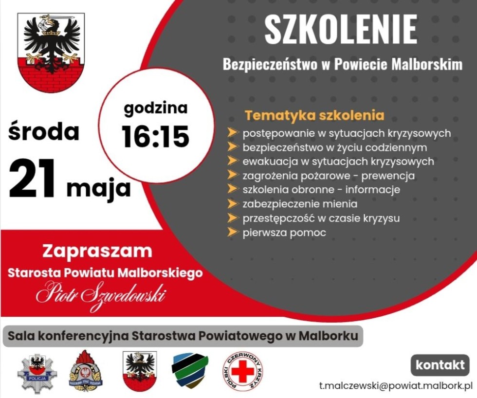 Bezpieczeństwo na pierwszym miejscu – bezpłatne szkolenie w Powiecie Malborskim.