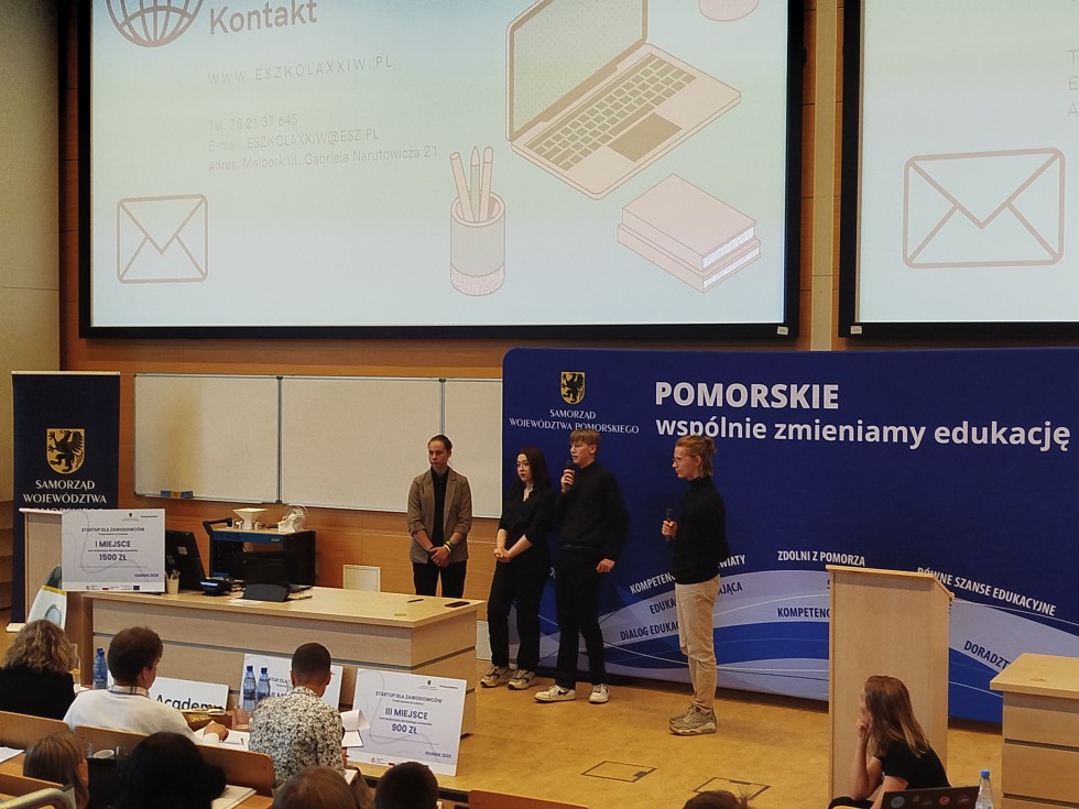 Uczniowie Zespołu Szkół Technicznych w Malborku w finale konkursu Startup dla Zawodowców.