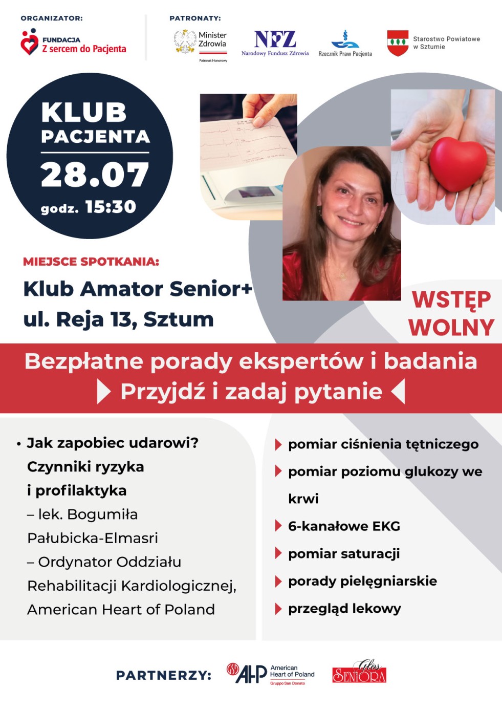 Klub Pacjenta w Sztumie – zadbaj o serce i zapobiegaj udarowi.