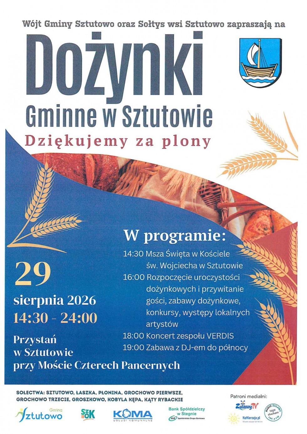 Dożynki Gminne w Sztutowie. Święto plonów już 29 sierpnia