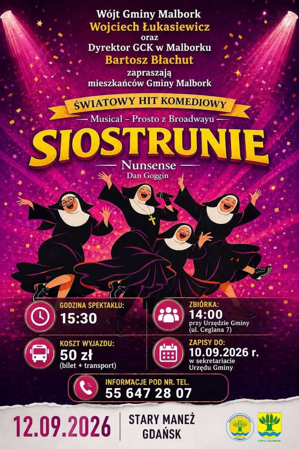 Siostrunie – musical prosto z Broadwayu. Wyjątkowa okazja dla mieszkańców Gminy Malbork