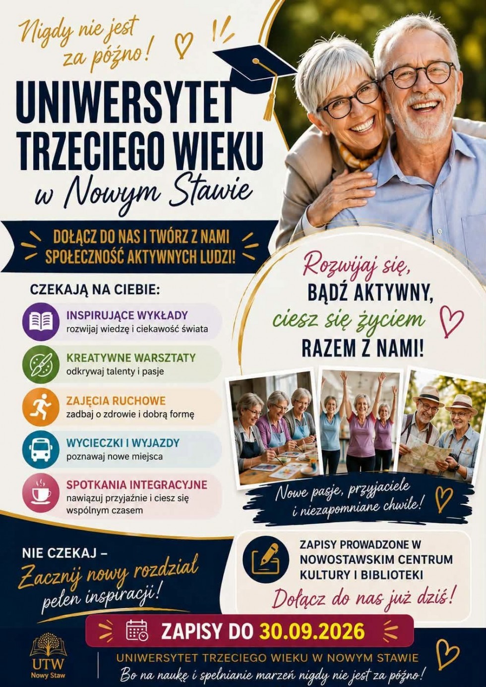 Uniwersytet Trzeciego Wieku w Nowym Stawie zaprasza! Ruszyły zapisy na nowy rok akademicki